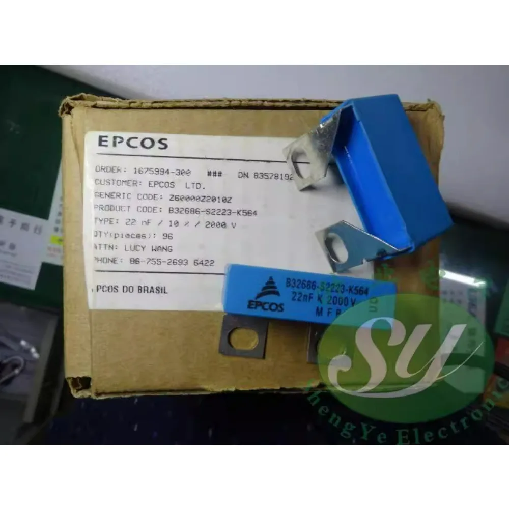 

EPCOS 0.022uf/2000v 22nf 223 brand-new absorption protection film capacitor B32686S