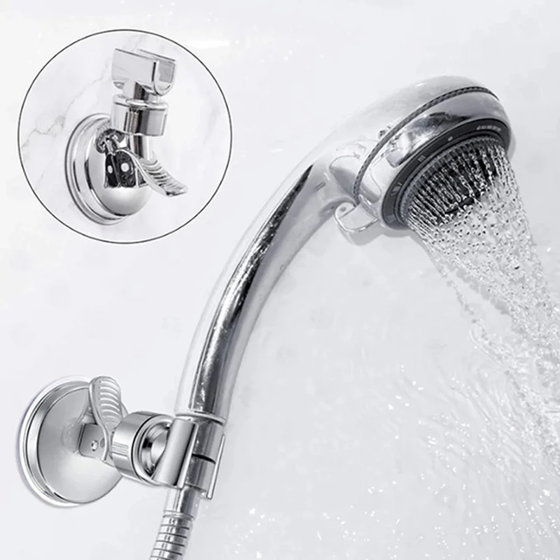 1PC Adjustable Electroplate Shower Rack Suction Cup Type Lotus Canopy Bracket Handheld Shower Head Bathroom Nozzle Fixed Base