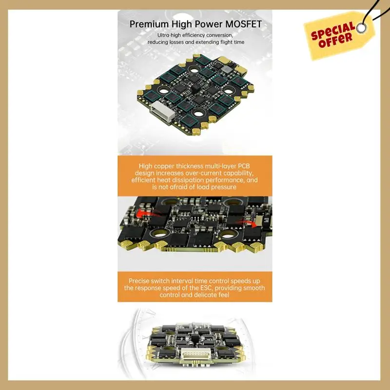 

Classy-E70 G1 4-In-1 ESC 2-8S 70A Blheli 32-Bit 128K UAV ESC For FPV Racing Supports Real-Time Updating Of Motor Speed Data Dura