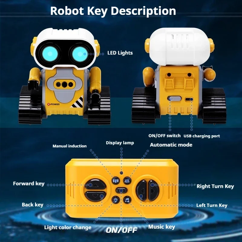 RC سيارة التحكم عن بعد روبوت مع مصباح ليد الموسيقى الاستشعار التفاعلية لفتة التحكم روبوت الإلكترونية RC لعبة على شكل أرنب الاطفال هدية