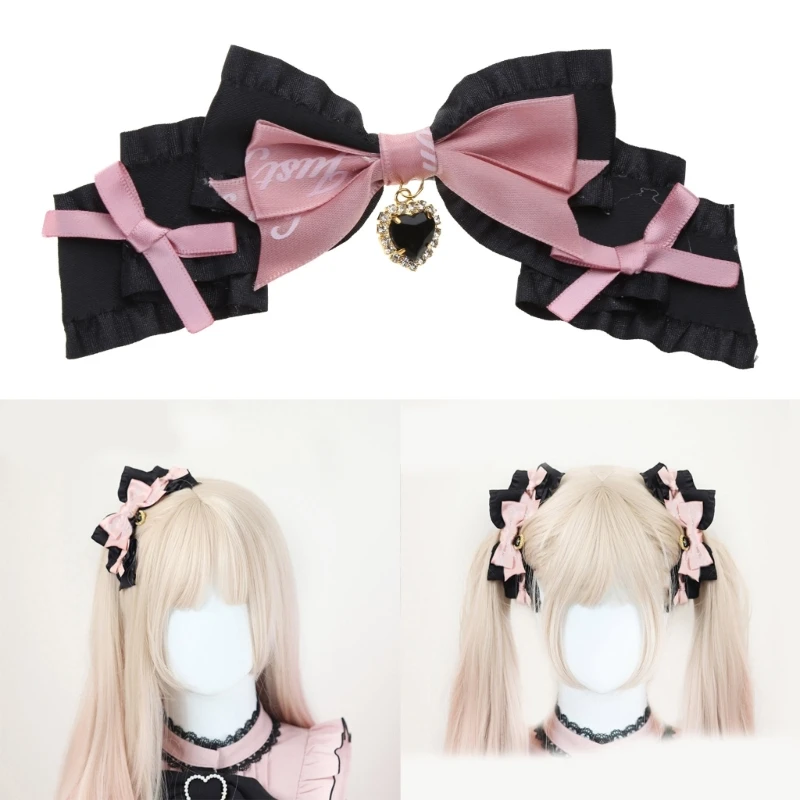 Cool Girl Bowknot Hair Clip Teenager Girl Side Clip Goth-Subculture Hairclips