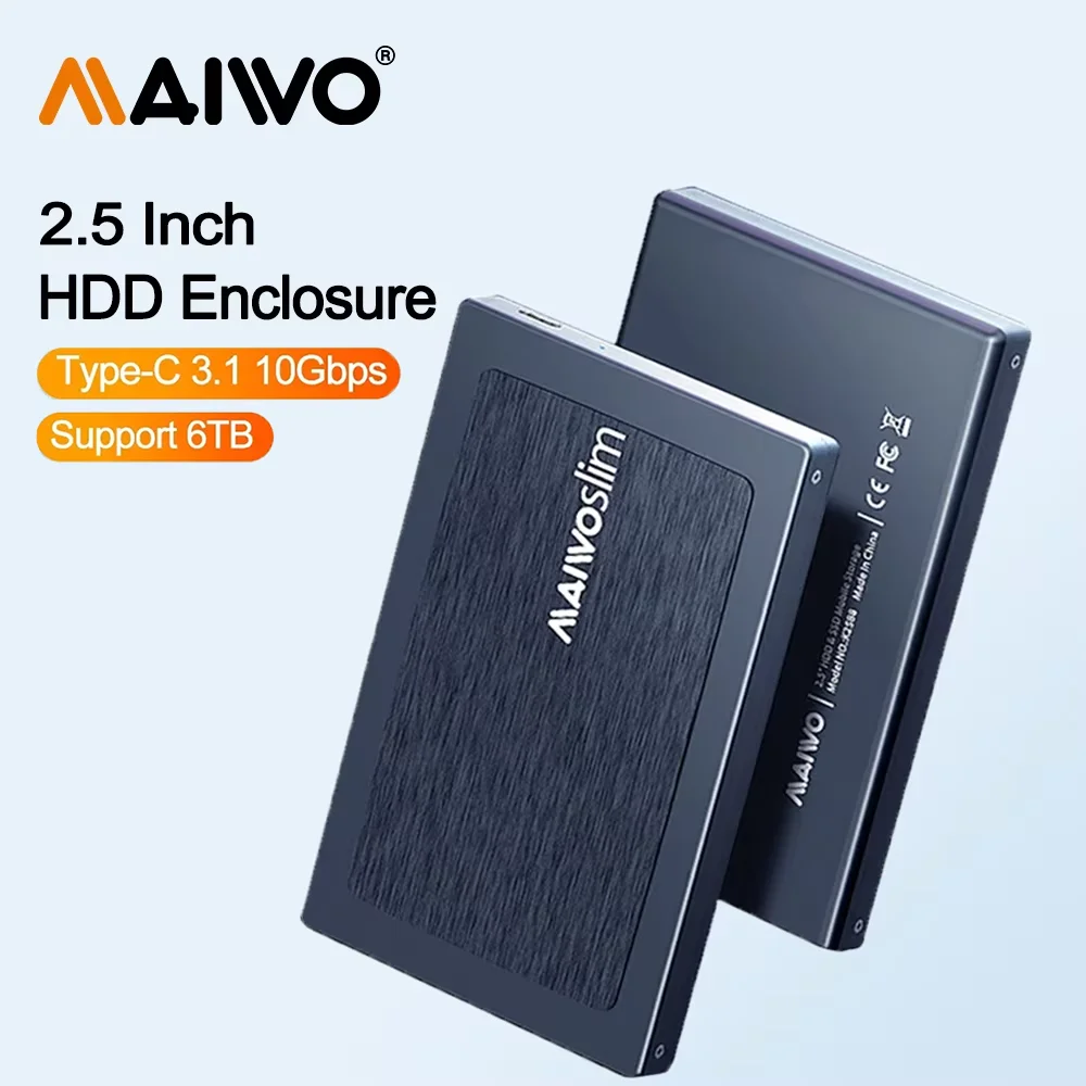 MAIWO HDD Case 2.5'' SATA to USB 3.1 Adapter Aluminum External Hard Drive Enclosure Reader for SSD Disk HDD Box Case HD HDD Case