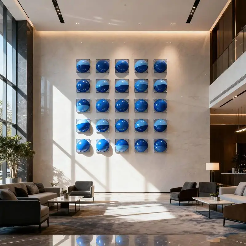 za- Hardness Colorful Large Metal Half Sphere Glossy Surface Luxury Customizable Easy Install Indoor/Outdoor Wall Ornaments for%