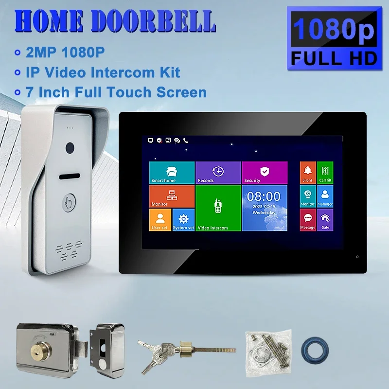 

Video Doorbell, Front Door Camera for Apartment, Human Detection, Night Vision, 2-WayAudio, lP65 Weatherproof Outdoor