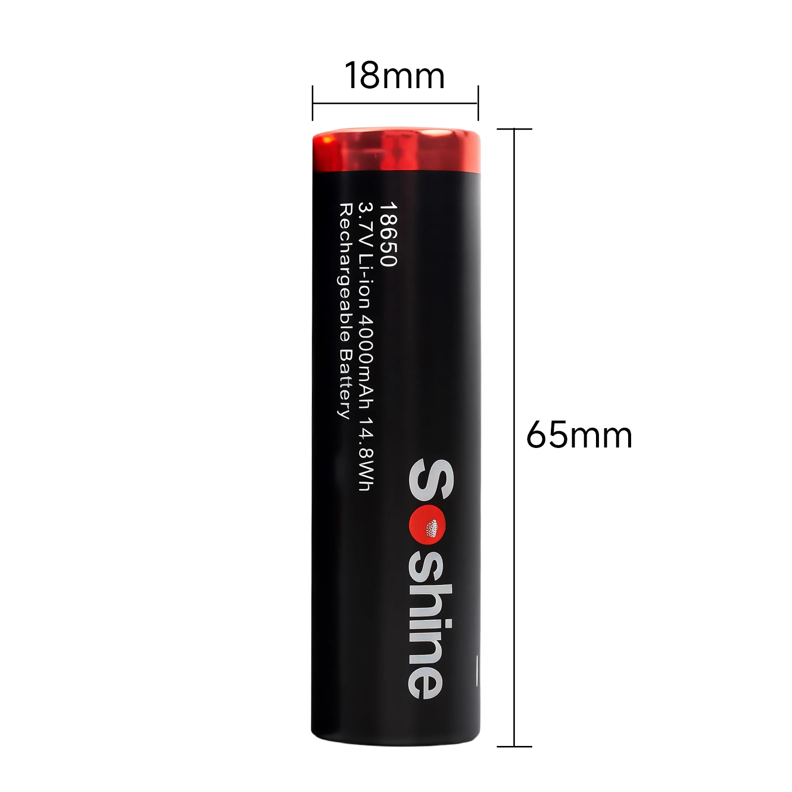 Soshine 3.7V 18650 Lithium Rechargeable Batteries 4000mAh Highest Capacity Li-lon Battery for Flashlight Mobile Power Box