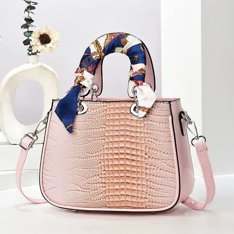 Women's Crossbody Bag Multiple Internal Pocket Handbag Crocodile Pattern Trend Bucket Bag Lady Fashion Retro Shoulder Bags Purse