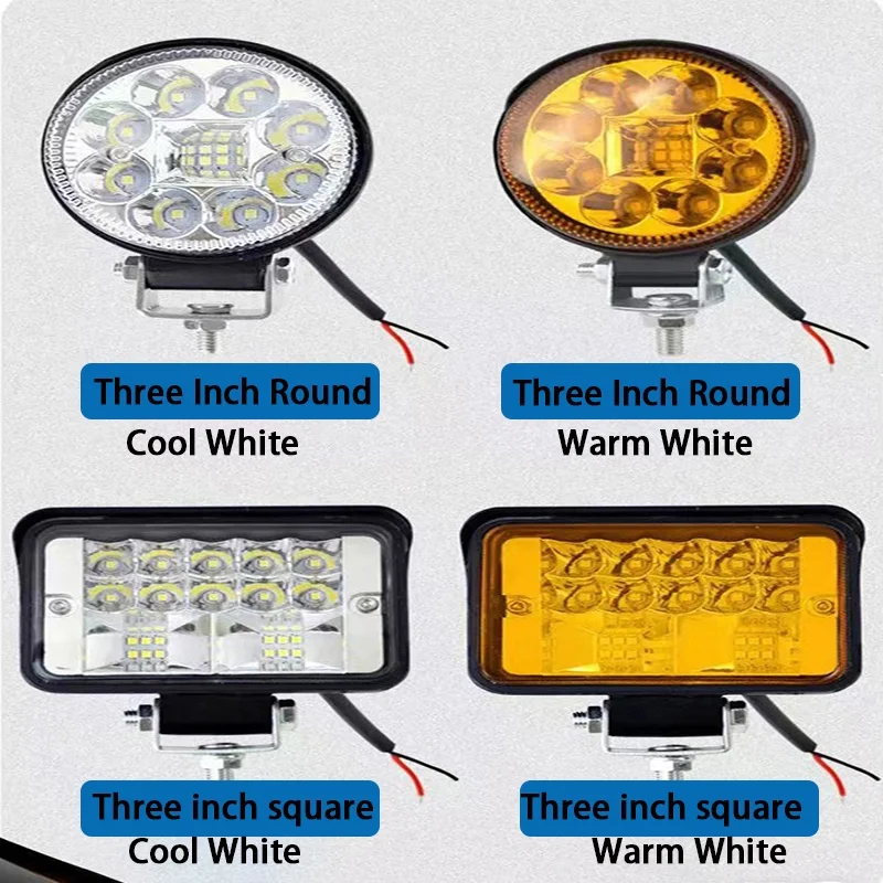 ทำงานไฟรถ Super Bright LED Spotlight สำหรับรถยนต์/รถจักรยานยนต์/SUV/รถบรรทุก/รถ/เรือ6000K 12/24V ขับรถหมอกโคมไฟ