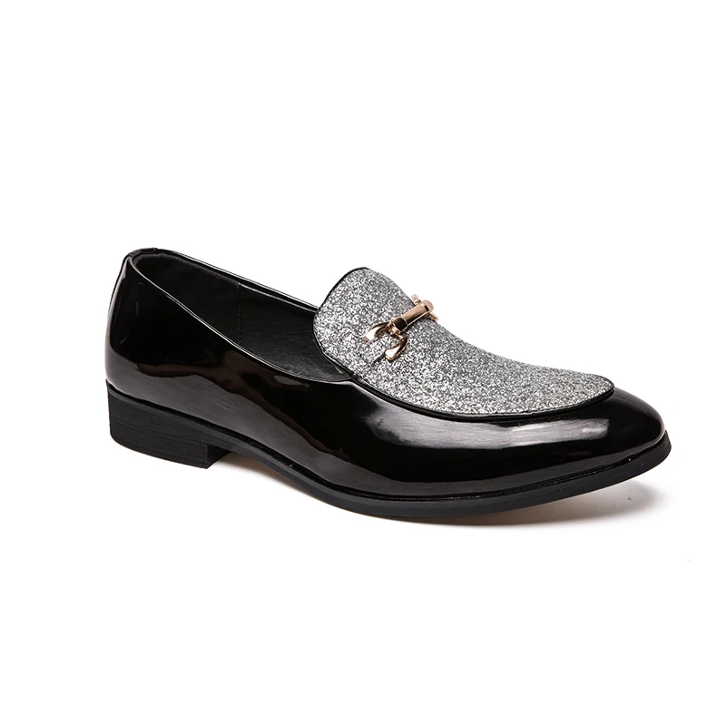 

VIPOL Мужские замшевые формальные туфли с острым носком, новые лоферы в стиле ретро в стиле пэчворк, смешанные туфли-тапочки, кожаные туфли для свадебного платья