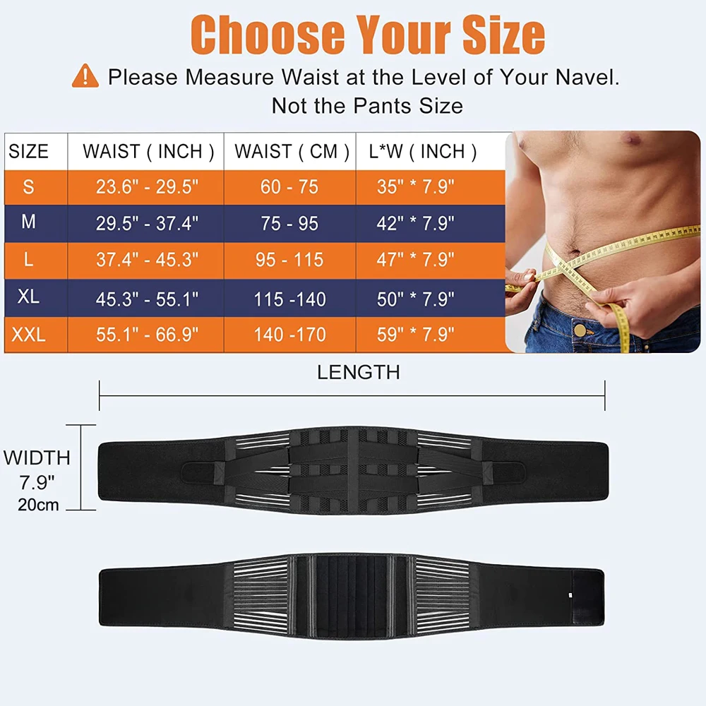 Double Pull Back Lumbar Support Belt Waist Orthopedic Corset Men Women Spine Decompression Waist Trainer Brace Back Pain Relief