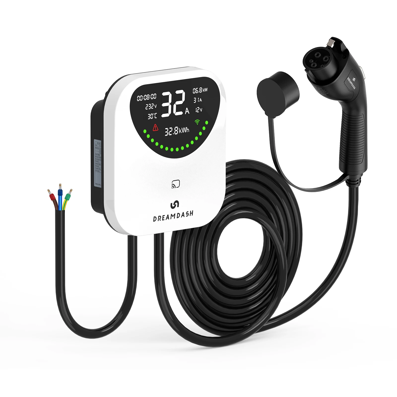 

Dreamdash EV Charger For Type1 SAE J1772 48A Fast Electric Vehicle Charging Stations NEMA 14-50p Plug Wall EV Charger 25ft
