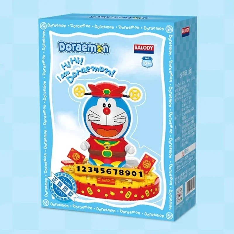 BALODY Doraemon klocki Kawaii lampka nocna DIY kalendarz ozdoby na biurko numer samochodu ozdoby świąteczne prezenty urodzinowe