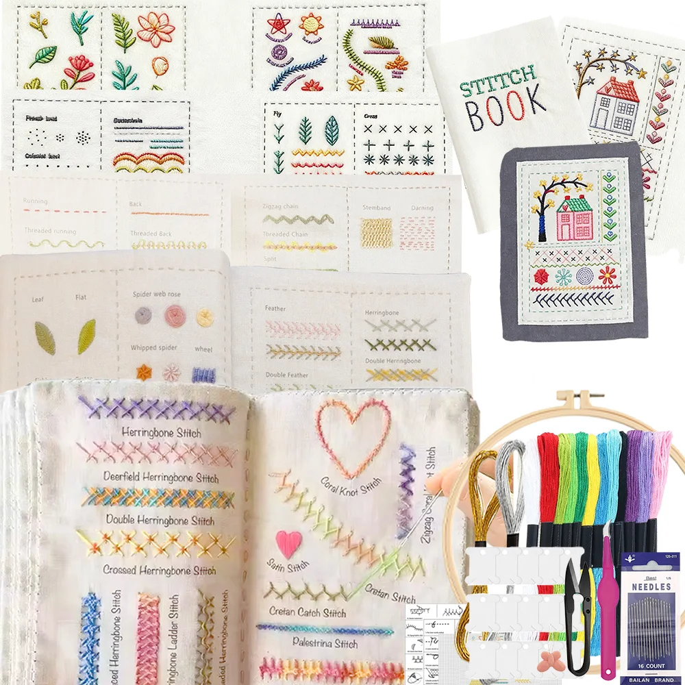 Stickerei-Stichbuch für Anfänger, Nähbuch, Enthusiasten und Anfänger, Stickerei-Anleitung, Buch für DIY-Nähset