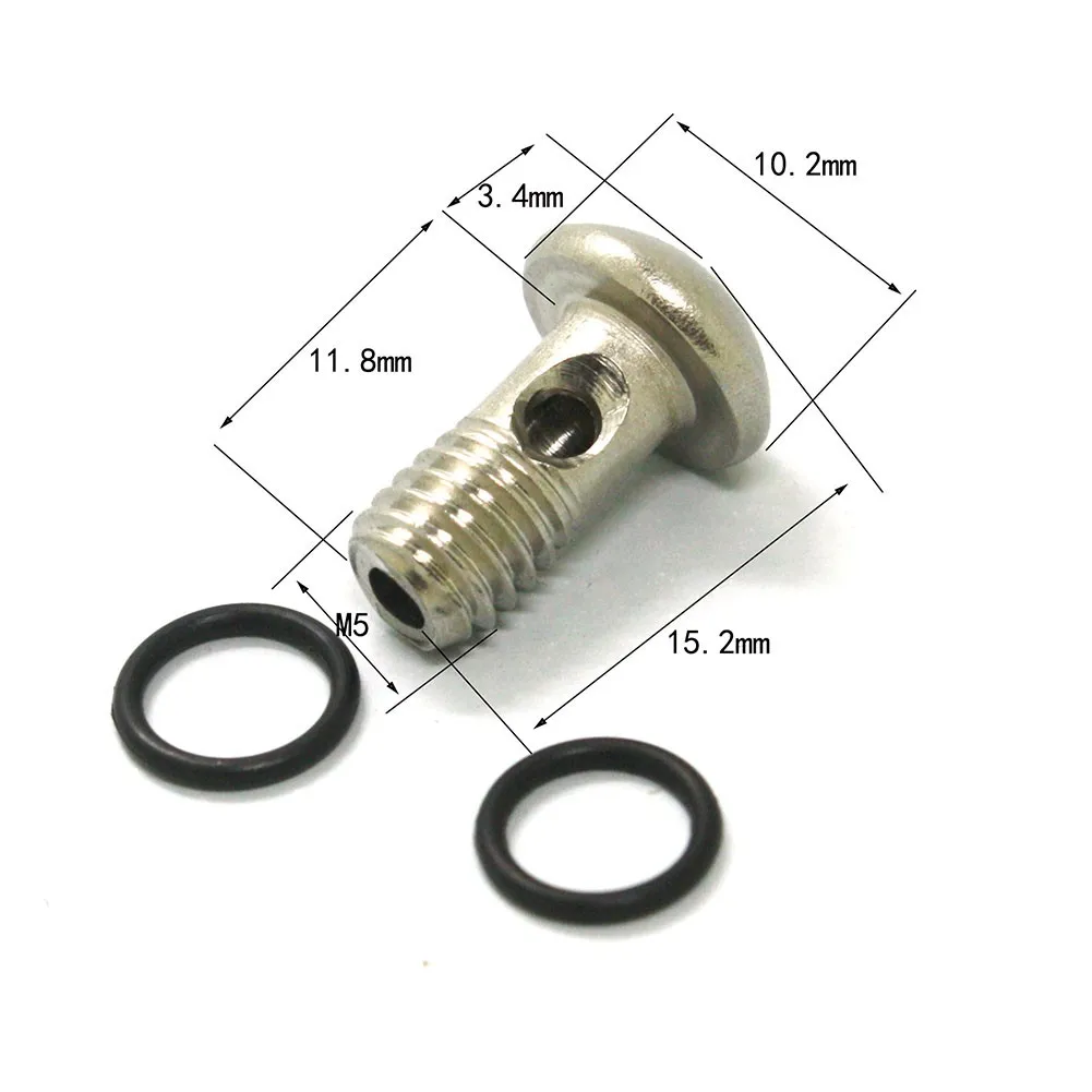 Practical Silver Color Brake Banjo Bolt Bicycle Bike For-SHIMANO XT M8020 XT M8100/SLX M7100 BRAKE HOSE Screw +Seals