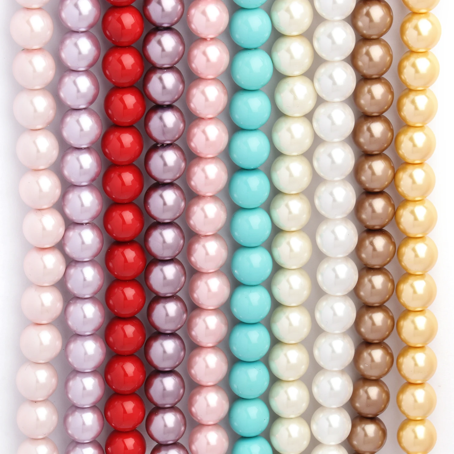 4/6/8/10MM Multicolour Glass Color Round Imitation Pearls Beads For Diy Jewelry Earrings Handmade Bracelet Accessories