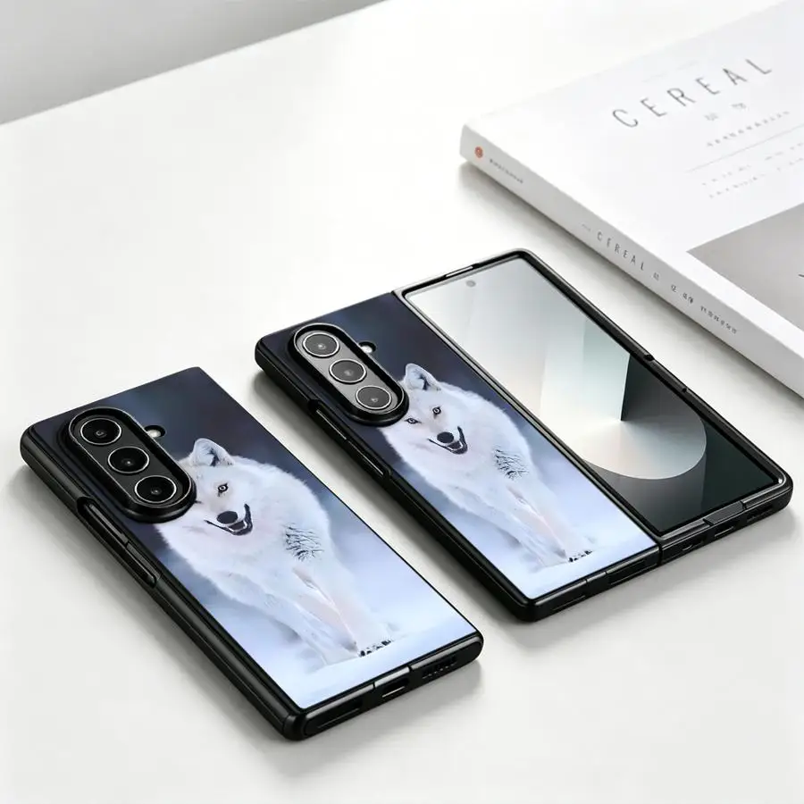 Weißer Wolf im Schneefeld Hülle für Samsung Galaxy Z Fold 8 Ultra ZFold3 Z Fold 7 6 5 4 3 ZFold7 ZFold4 ZFold6 ZFold5 Handyhülle
