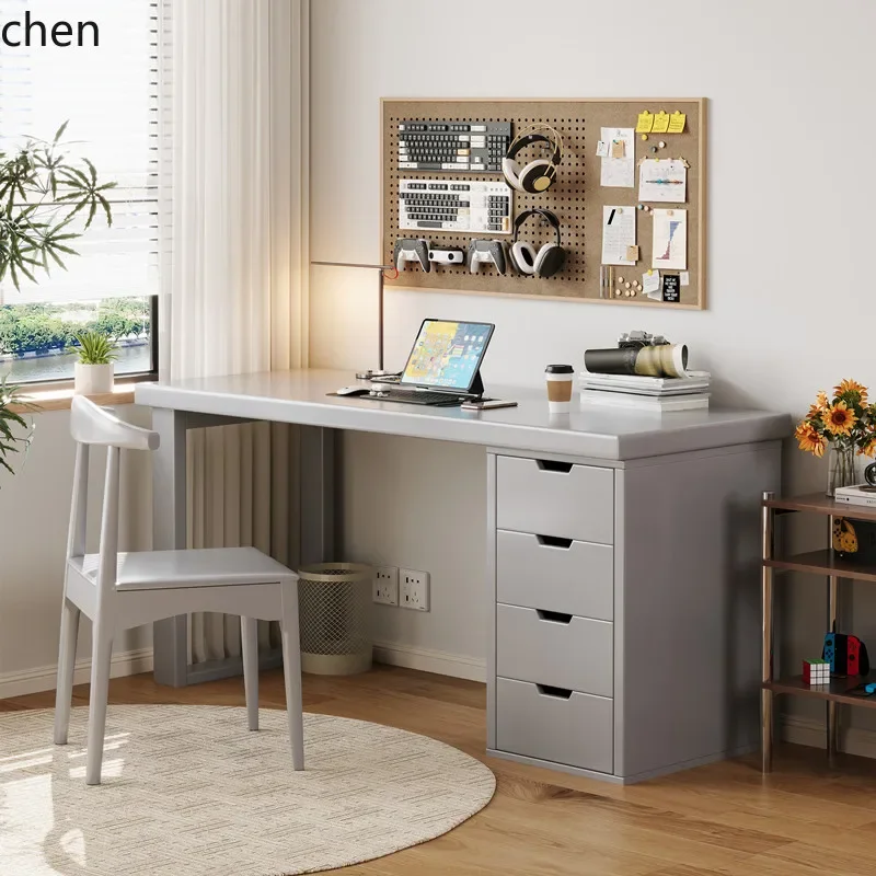 y9.1- Solid Wood Desk and Bookshelf Integrated Desk Simple Home Student Writing Study Office Bedroom