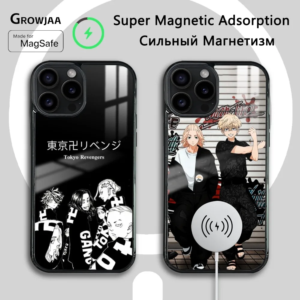 Anime T-tokyo R-revengers Phone Case For iPhone 16 15 14 13 12 11 Pro Max Plus Mini Magsafe Mirror Wireless Magnetic Cover