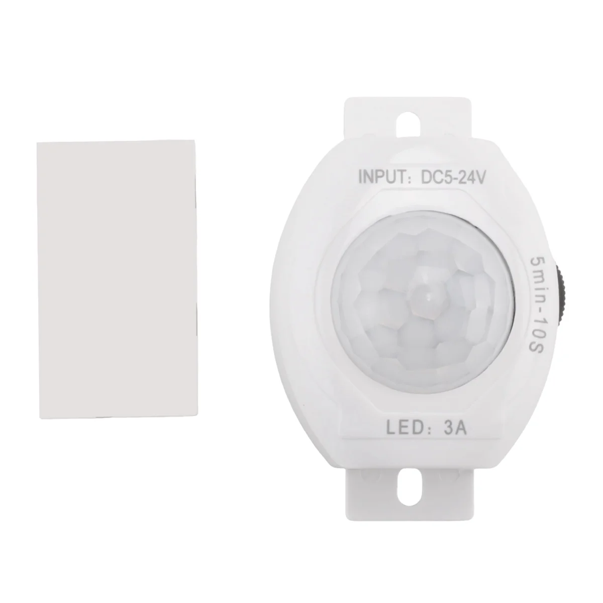 PIR Infrared Motion Sensor Detector DC5-24V Auto on Off Timer Switch Home LED Light Body PIR Motion Sensor Lamp(White)