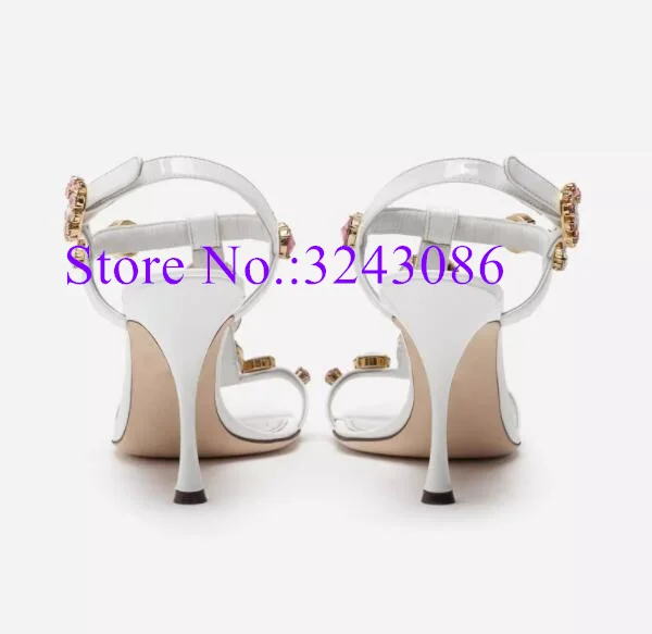 Fashion Crystal Woman Sandals New Summer Thin Heel Diamond Dress Sandals Lady Sexy Banquet Shoes Dropship