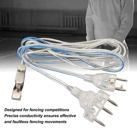 Fencing Saber Foil Epee Body Cord Stainless Steel Plastic Transparent Fencing Head Wire for Competitions Epee Body Cord