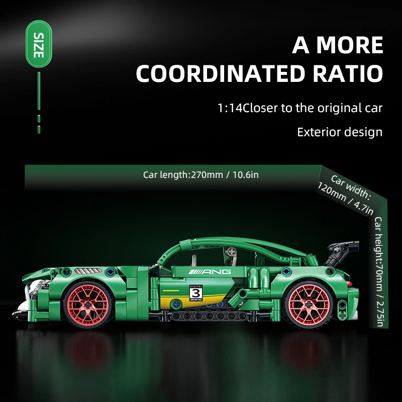 Technical Super Racing Car 456PCS Model Building Blocks Automobile Pull Back DIY Vehicle Construction Festive Toys