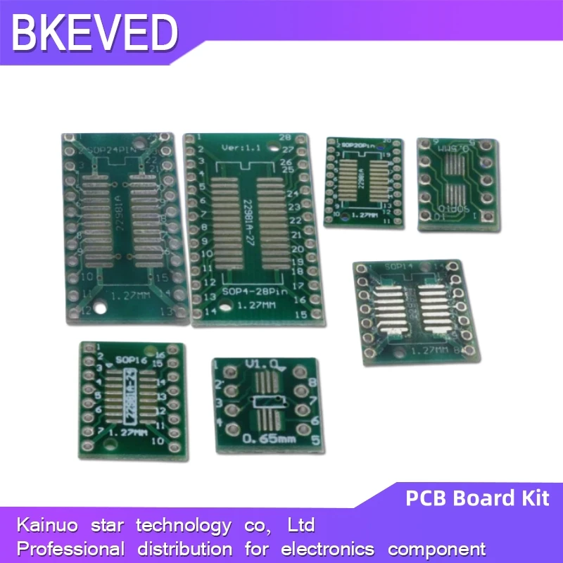 35pcs=7value*5pcs PCB Board Kit SMD Turn To DIP SOP MSOP SSOP TSSOP SOT23 8 10 14 16 20 24 28 SMT To DIP original new