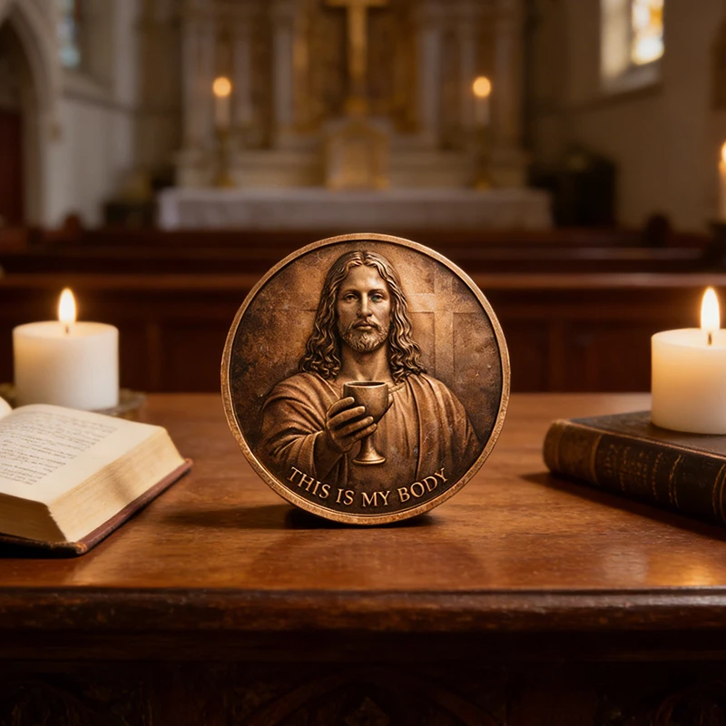 1pc The Last Supper Commemorative Coin The Body of Christ  A Timeless Souvenir Coin Collectible Religious Gifts for Families