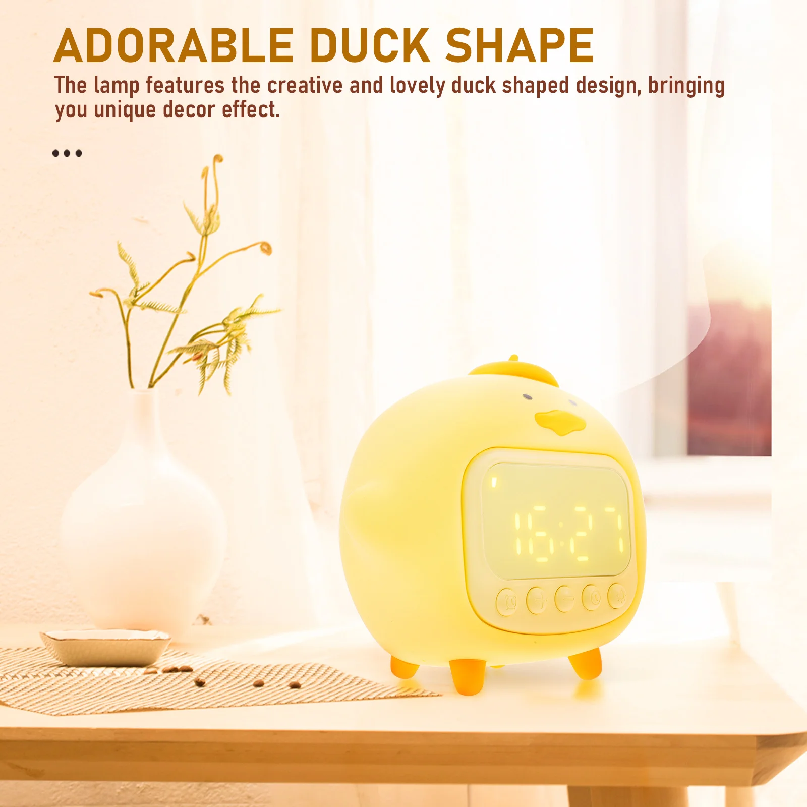 

1Set LED Night Lamp Alarm Clock Creative Silicone Bedside Digital Clock Night Light for Bedroom Home Decoration