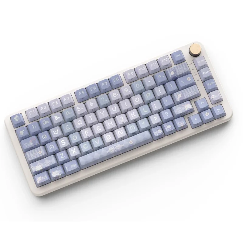 Kitten tastiera meccanica keycap lato inciso personaggi luminosi sublimazione a caldo a cinque lati PBT piccolo set completo personalizzato fai da te