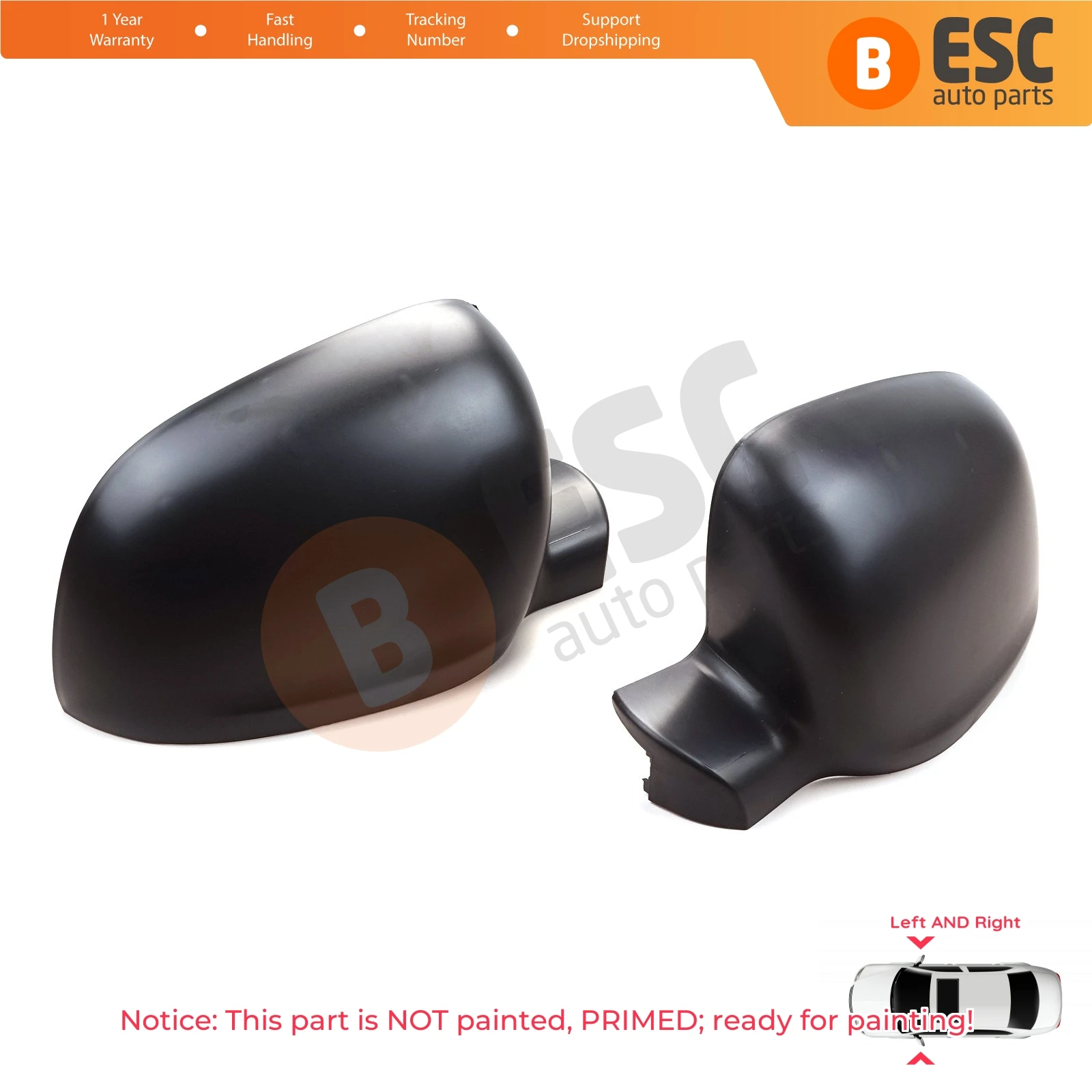 ESP1107 Car Side Mirror Shell Cap Cover Left Right 963736915R for Renault Kangoo Mercedes Citan W415 W420 Nissan Townstar NV250