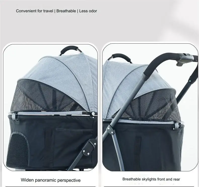 Pet stroller outdoor dog detachable lightweight folding