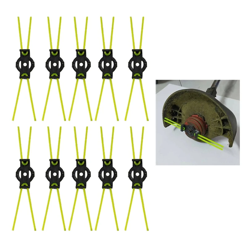 A23T 10PCS Mower Cutting Rope, Weeding Brush Heads, Wear-Resistant Brush Cutter String for Lawn Mower, Easy Installation