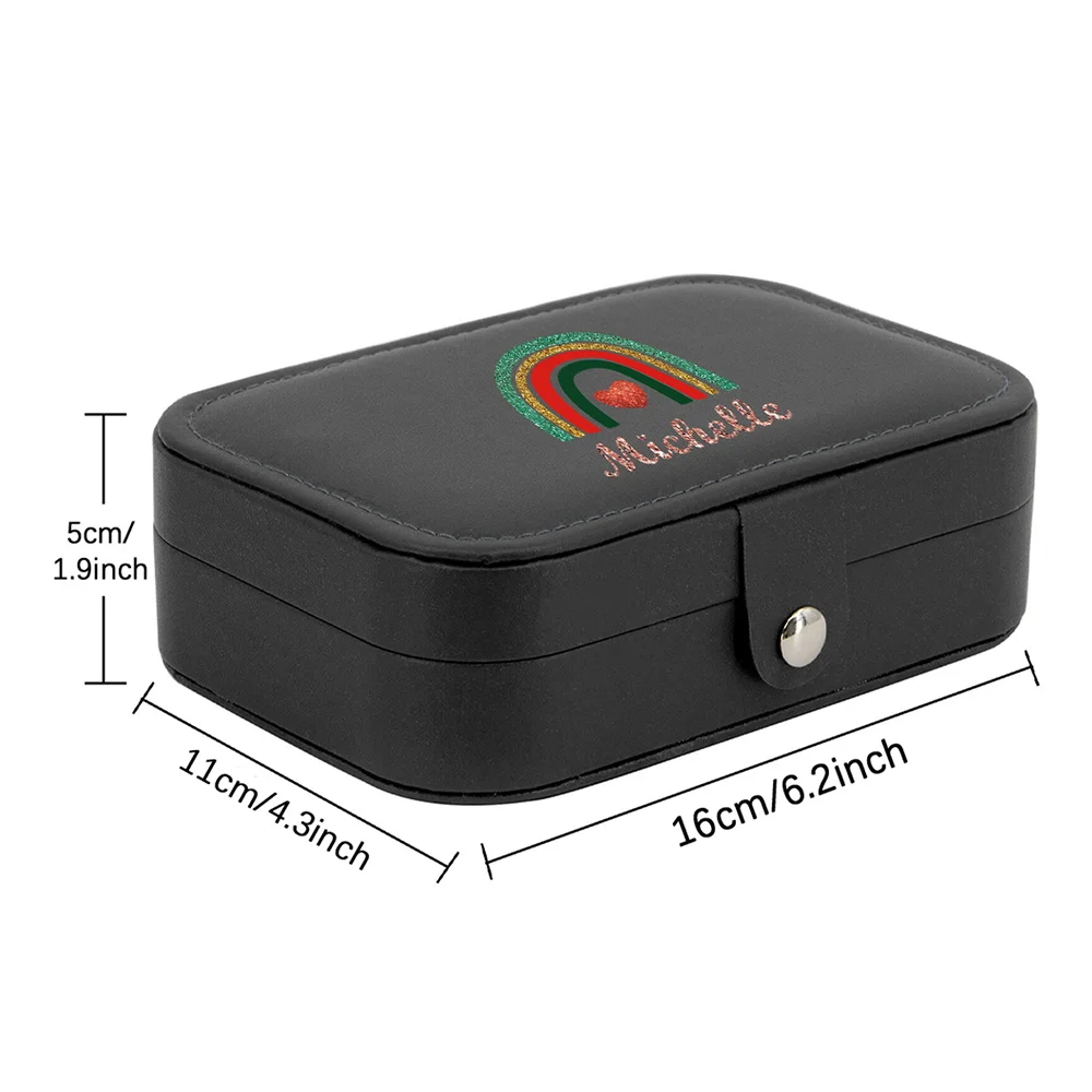 Personalized Customized Name Classic Storage Boxs 1pcs Double Layer Fashion Storage Box Ladies Travel Leather Jewelry Casket
