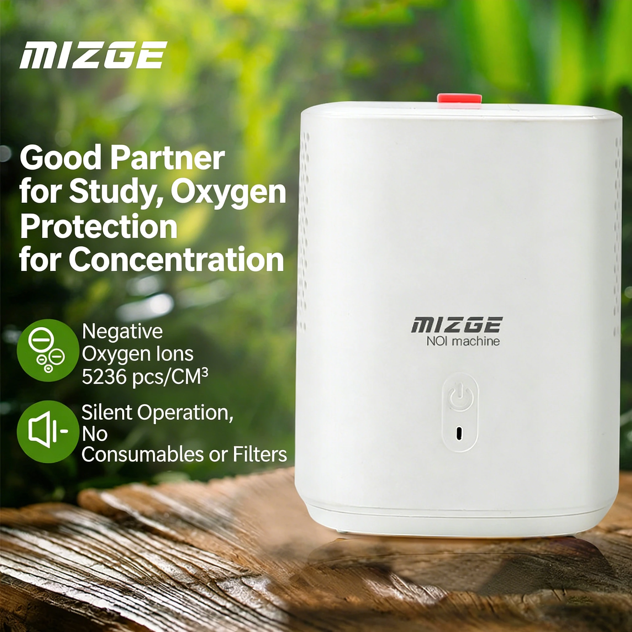 Negative Ion Air Purifier Mini Box - Portable Charging for Home, Dorm & Kids' Room, Improves Sleep Quality