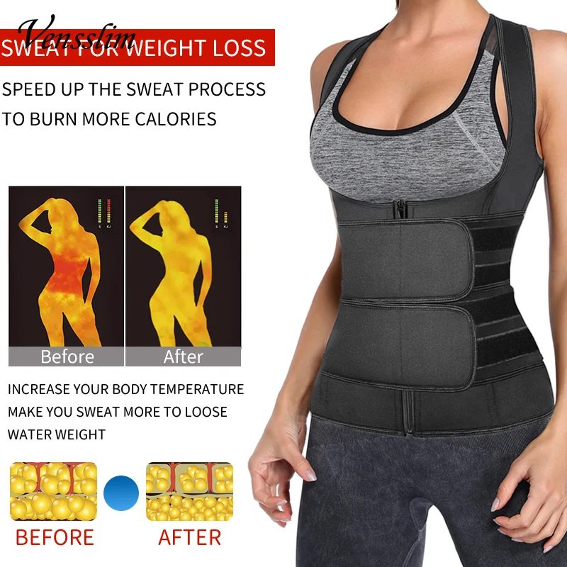 Women Waist Trainer Vest Body Shaper Neoprene Sauna Sweat Suit Slimming Sheath Workout Corset Top Shapewear Fitness Trimmer Belt