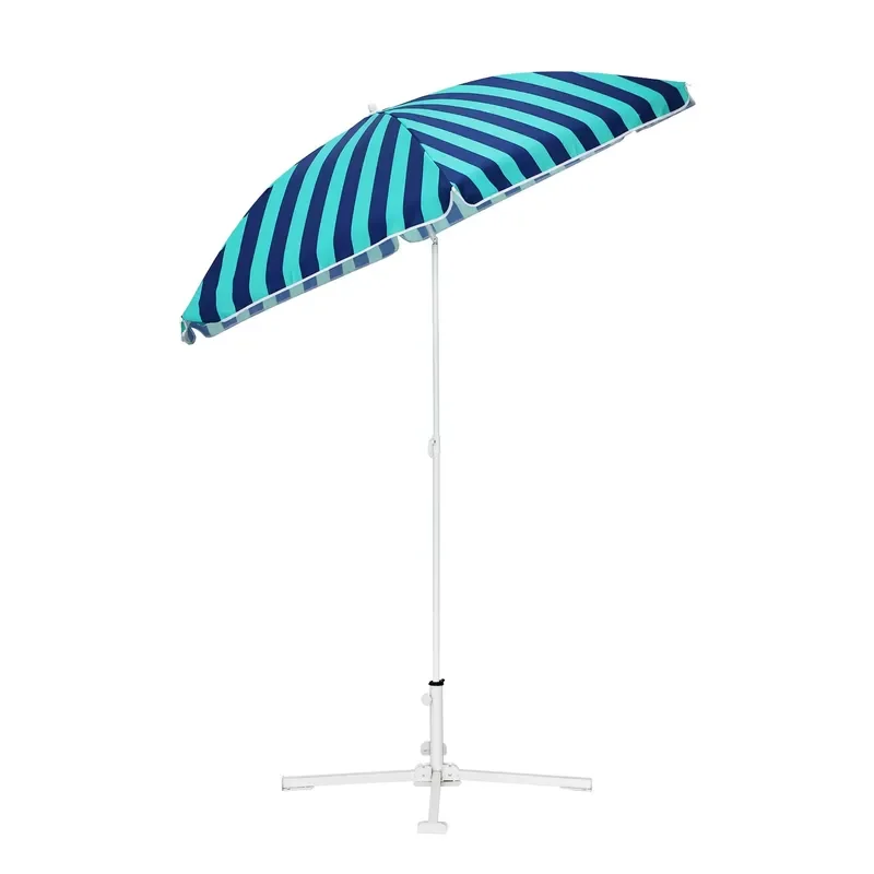 for Modern Stainless Steel Fiberglass Large Windproof Sun and Rain Protected Terrace Outdoor Beach Umbrella with Base for