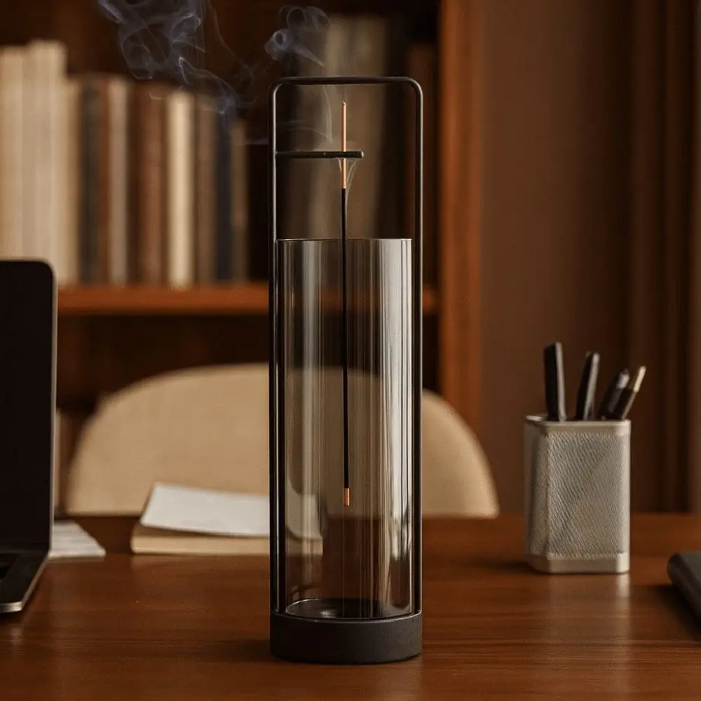 

Креативная подставка для благовоний с перевернутым расположением, съемная, со стеклянной задней панелью, для обратного потока дыма, с защитой от ожогов, кронштейн для перевернутого размещения