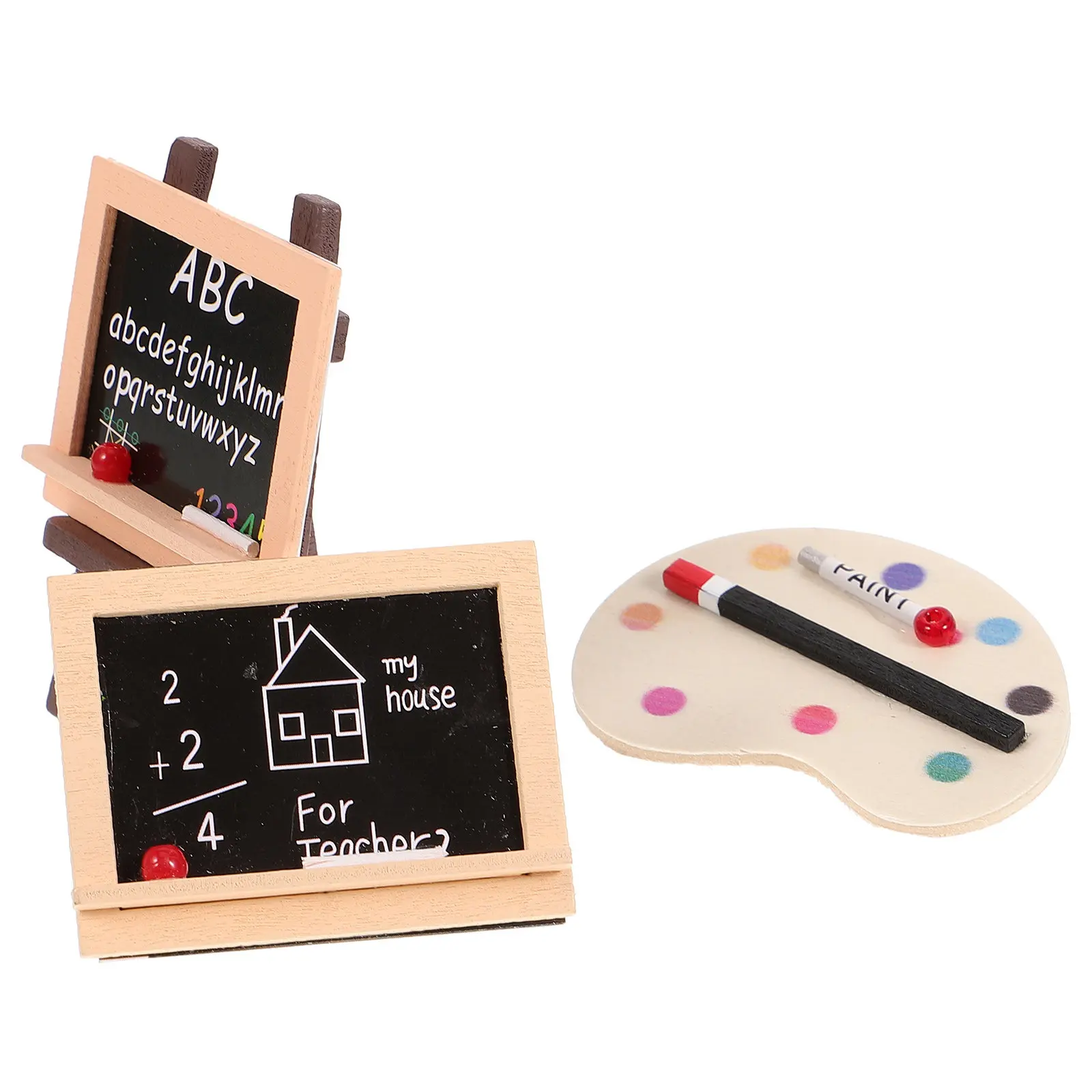 1Set Wooden Mini Blackboard Easel for Desktop Decorative Mini Accessories Color Palette Long-Lasting Wear-Resistant