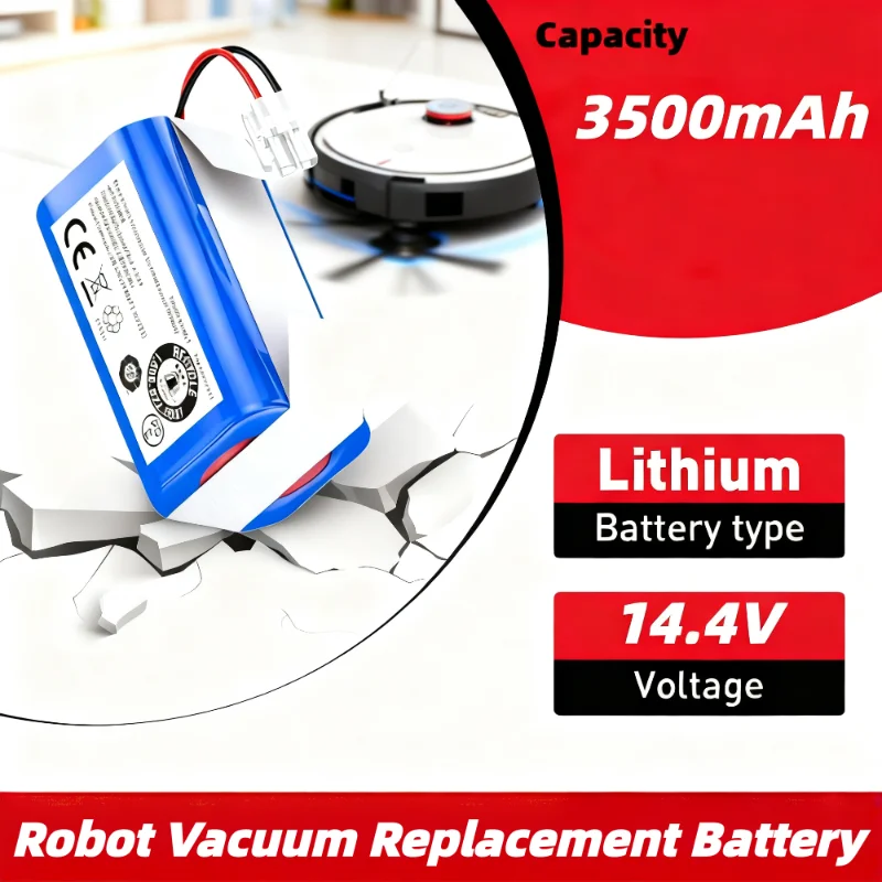 

Rechargeable Lithium Battery 14.4V 3500mah For ILIFE A4s A6 V7s Plus A9s W400 Robot Vacuum Cleaner INR18650 M26-4S1P Batteries