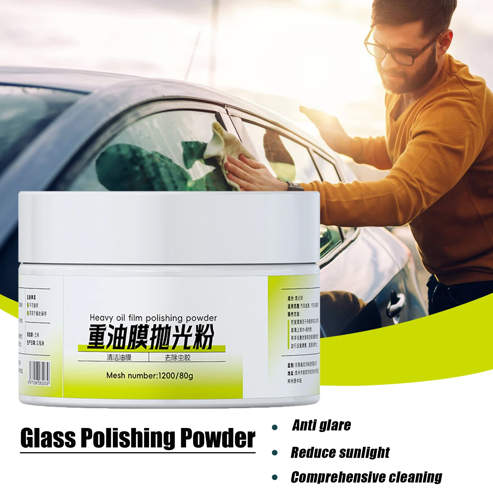 

Car Glass Cerium Oxide Polishing Powder Light Scratches Remove 80g Auto Window Scratch Repair Powder Cream Repair Powder