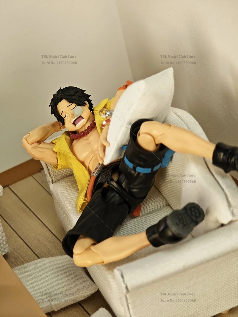 1/12 مقياس الملابس الذكور قميص أصفر قطعة واحدة Portgas · D · Ace لهب لهب الفاكهة ل SHF 6 بوصة عمل الشكل الجندي المشهد الدعائم