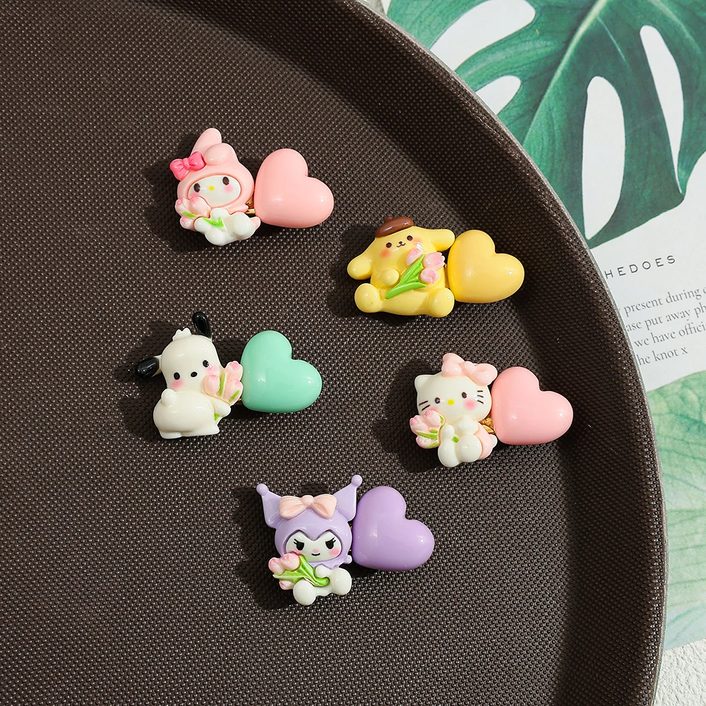 مشابك شعر من سلسلة سانريو، مشابك حافة، إكسسوارات شعر رائعة على طراز Ins، دبابيس شعر مزخرفة، أغطية رأس يومية لطيفة للفتيات