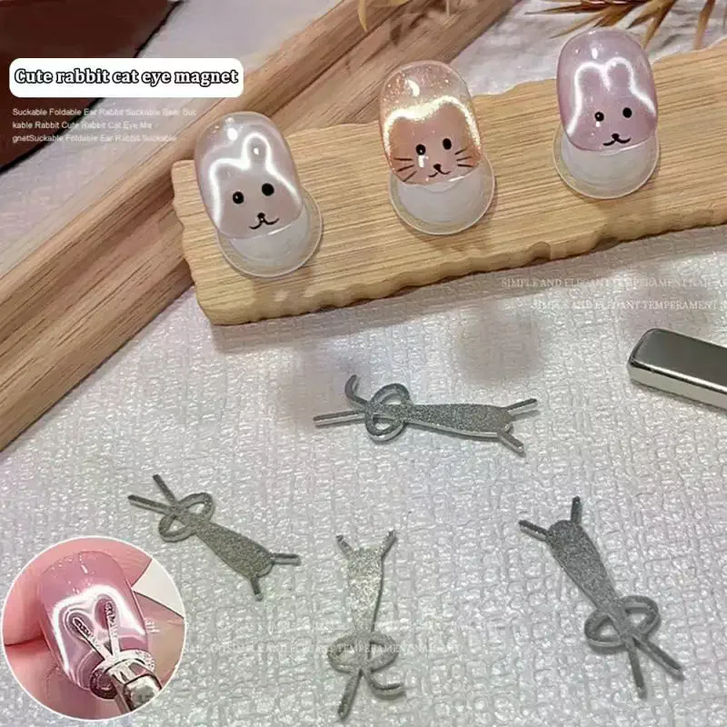 Magnes do paznokci \"kocie oko\" z elastycznym drutem do tworzenia kształtów królików na paznokciach, narzędzia do manicure z żelu UV.