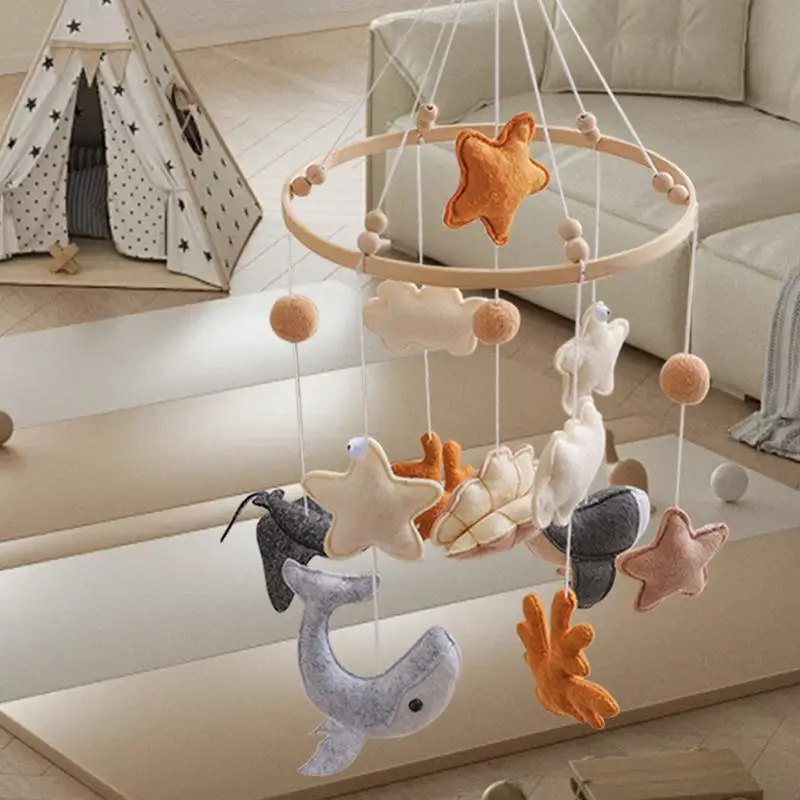 Mobiel voor babybed Bel Cartoon speelgoed Ophangbaar zeedier Decoratie voor wieg Kinderbed Bel Jongens Meisjes Slaapkamer Wieg