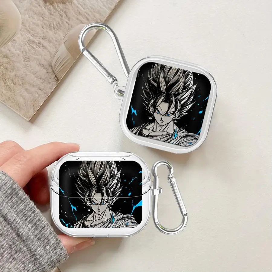 Dragon Balls Manga Goku Case For Samsung Galaxy Buds 3 FE 4 Pro Live 2Pro 4Pro 2 3Pro Clear Earphone Cases Cover With Hook