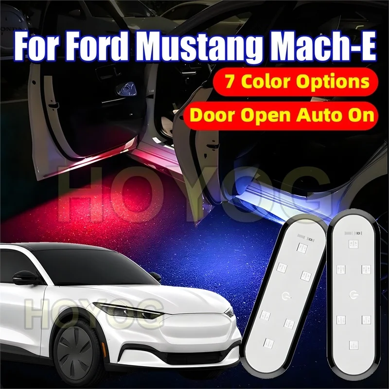 Fit for Ford Mustang Mach-E 2020-2026 Car Door Warning Light with a Magnetic Sensor and a USB Rechargeable Battery