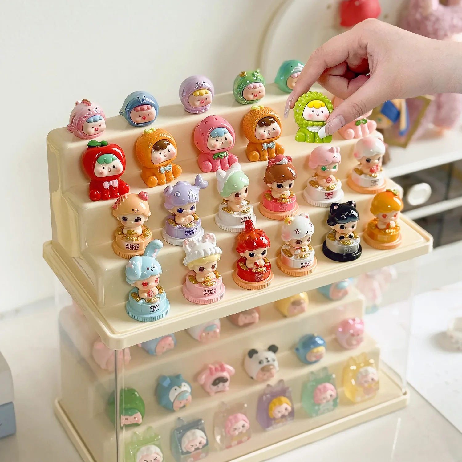 Clear Acrylic Mini Ornaments Storage Display Stand Dust-proof Action Figures Display Cabinet Small Doll Collectibles Storage Box
