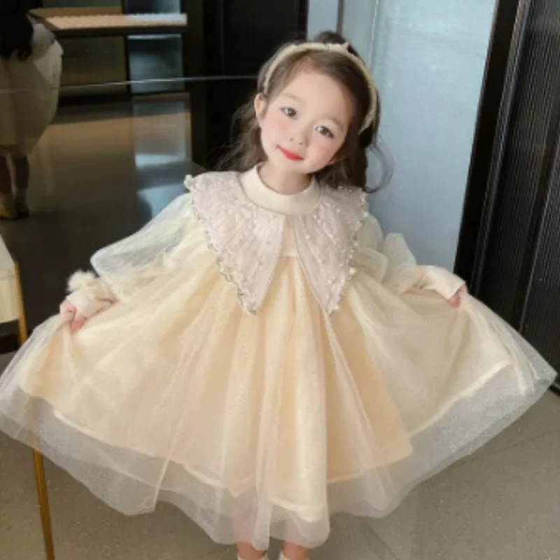 

Kawaii модное платье принцессы для девочек, комплект футболок, студенческий осенний повседневный базовый слой с длинными рукавами, комплект из 2 предметов, детская одежда