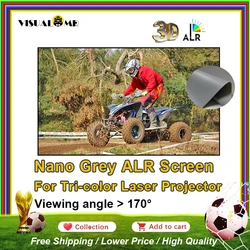 Hot Nano Grey ALR Projection Screen Dedicated for Tri-color Laser Projector Ambient Light Fixed Frame Ultra Narrow Bezel 4K 8K
