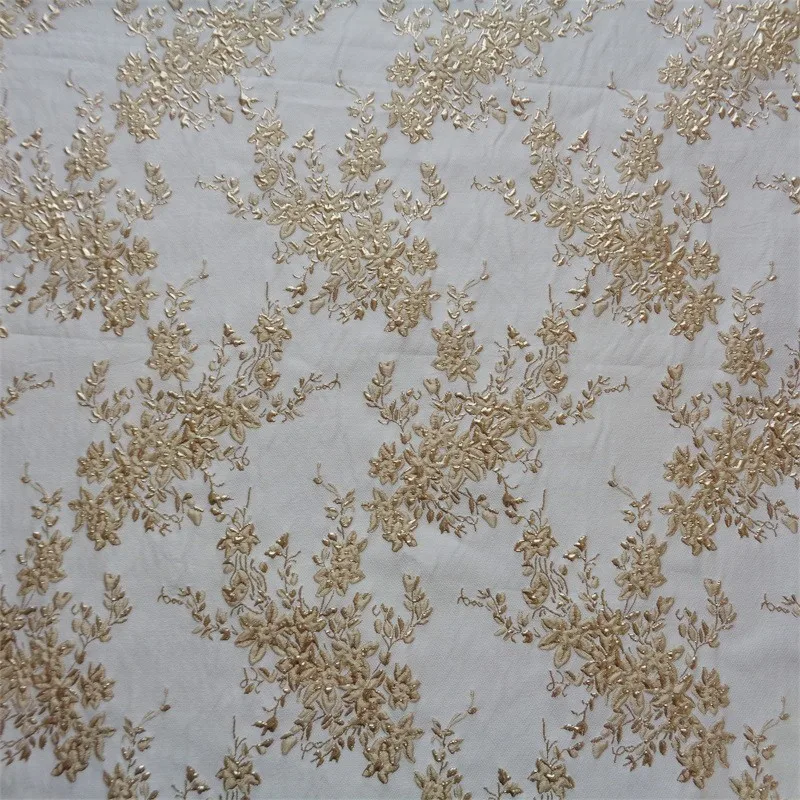 Fashionable and classic embossed gold thread jacquard fabric artistic elegant dress children's evening fashion